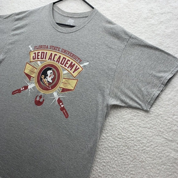 Star Wars x FSU Seminoles T-Shirt Mens XL X-Large Gray Jedi Academy Lightsaber - Picture 3 of 10